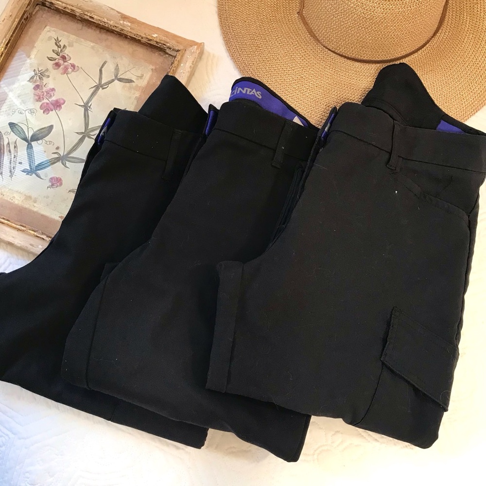 Three Pair Cintas Women’s Comfort Flex Pro Work Pants Black